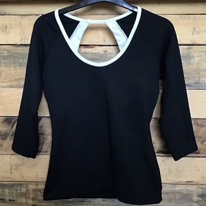 PRANA half sleeve backless fitted workout top